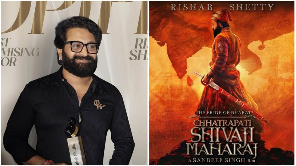 The first look poster of Rishab Shetty in The Pride of Bharat: Chhatrapati Shivaji Maharaj has been unveiled—check out the stunning image